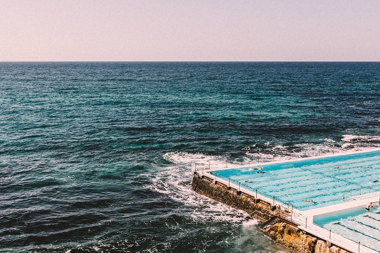 outdoor pool near the ocean